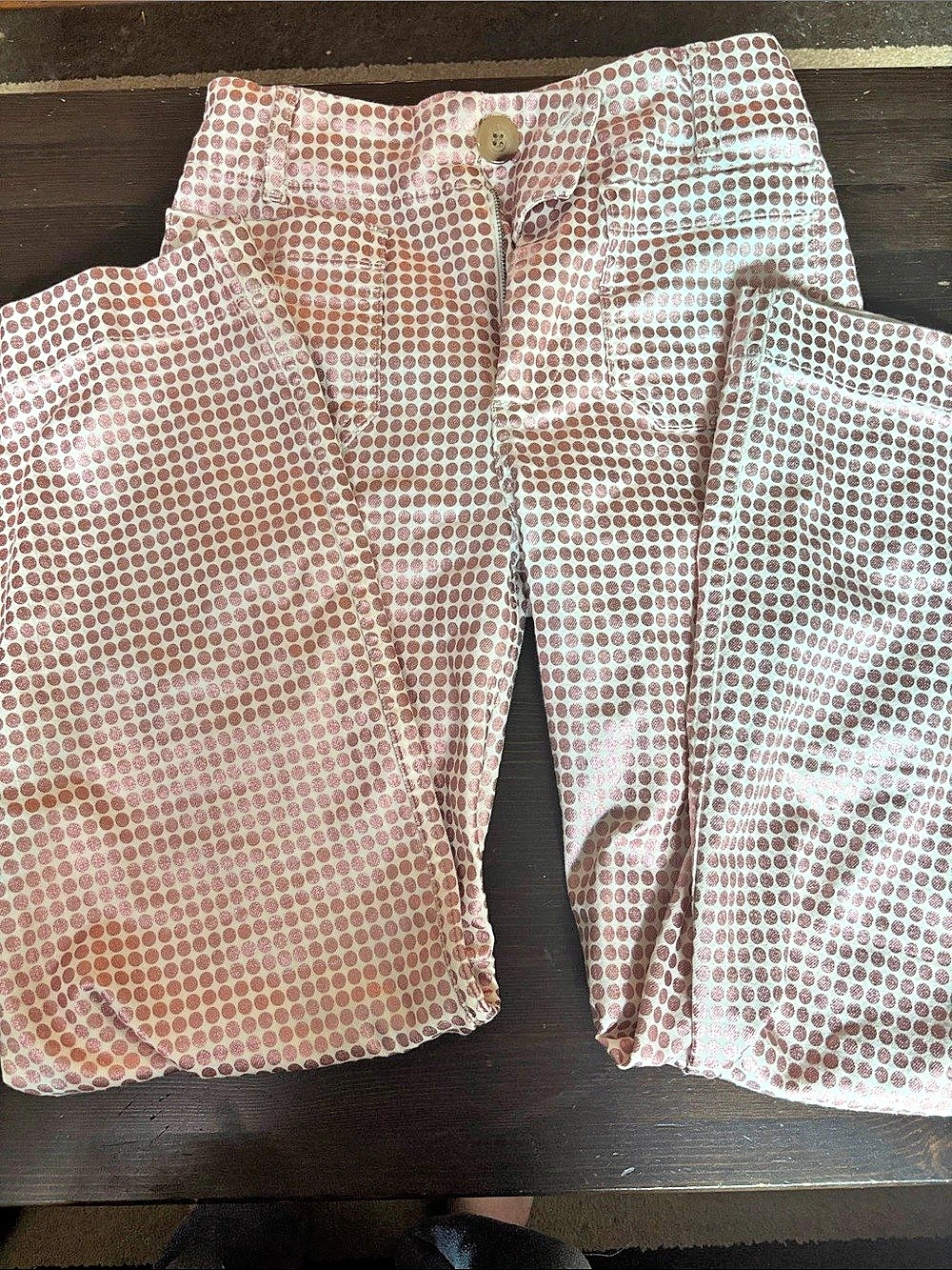 Maeve The Colette Pink Dot Metallic Polka Dot Pants 26 Tall